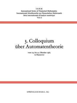 cover image of 3. Colloquium über Automatentheorie